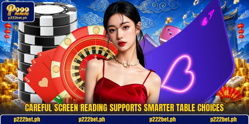 Careful screen reading supports smarter table choices Careful screen reading supports smarter table choices