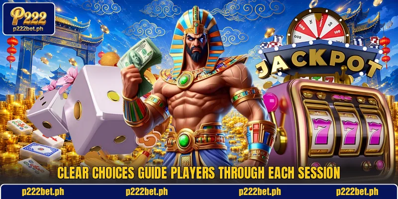 Clear choices guide players through each session Clear choices guide players through each session