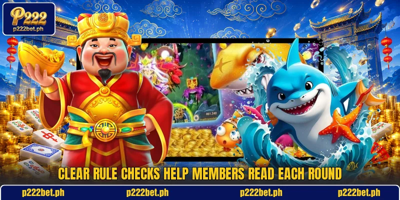 Clear rule checks help members read each round Clear rule checks help members read each round