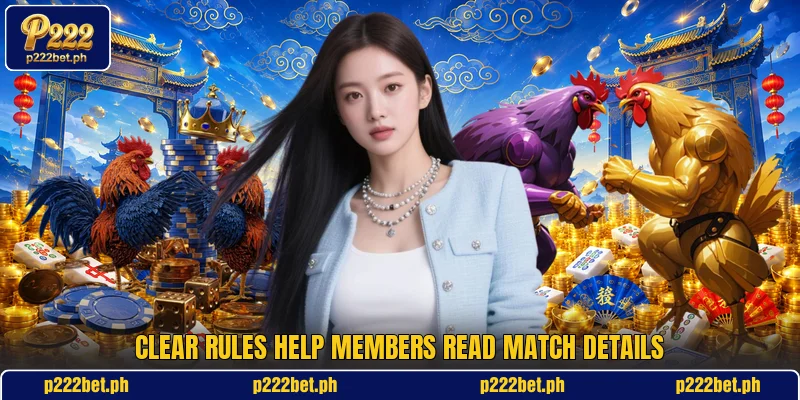 Clear rules help members read match details Clear rules help members read match details