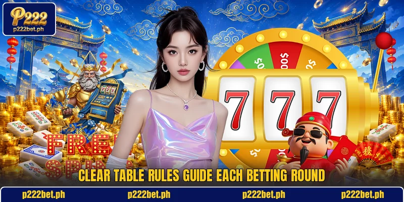 Clear table rules guide each betting round Clear table rules guide each betting round