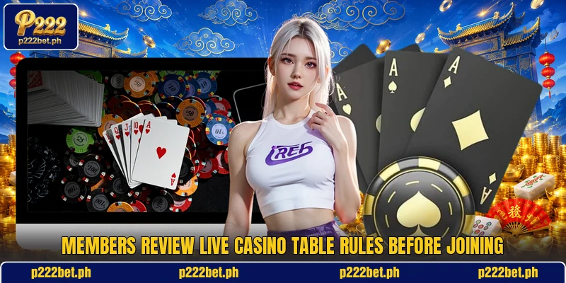 Members review live casino table rules before joining