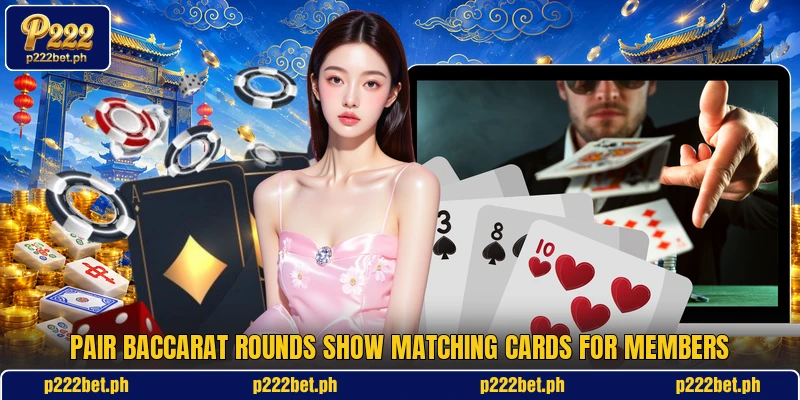 Pair Baccarat rounds show matching cards for members