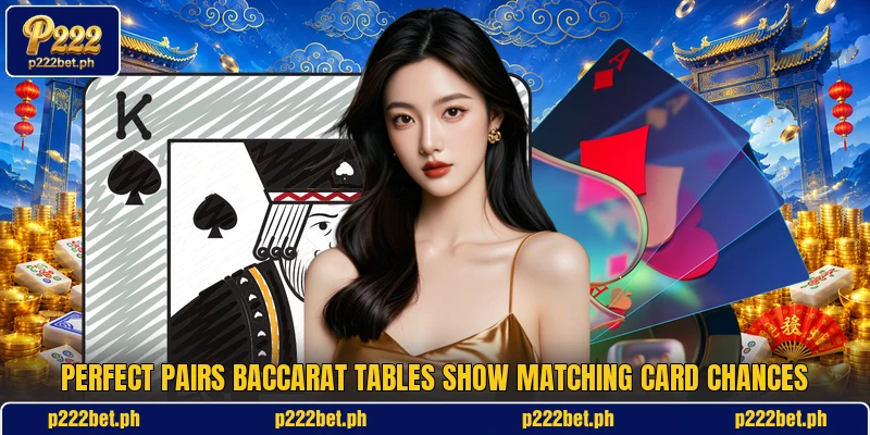 Perfect Pairs Baccarat tables show matching card chances