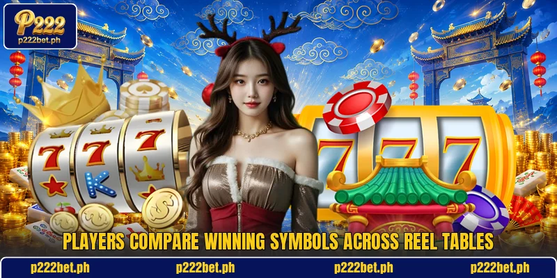 Players compare winning symbols across reel tables Players compare winning symbols across reel tables