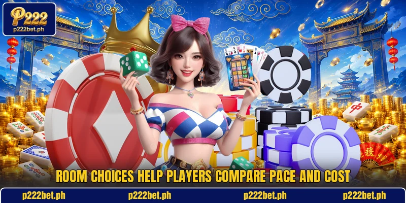 Room choices help players compare pace and cost Room choices help players compare pace and cost