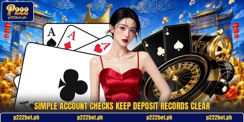 Simple account checks keep deposit records clear Simple account checks keep deposit records clear